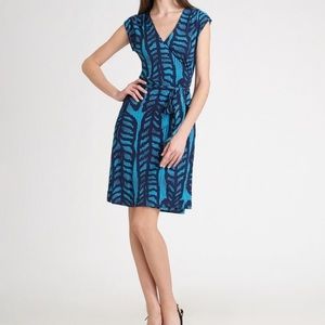 Tory Burch Ivette blue silk wrap dress